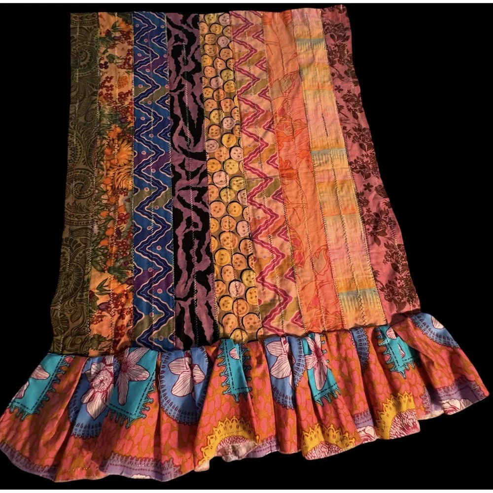 Kantha Like Napkin Bohemian Handmade Kitchen Towel Dining Table Decor NWOT Boho